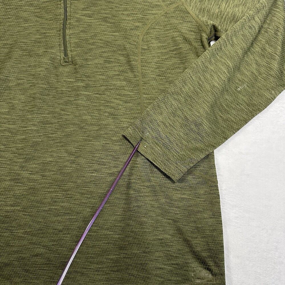 REI Men’s Large Green Quarter Zip Pullover Athletic Hiking Activewear Made USA - Picture 10 of 14